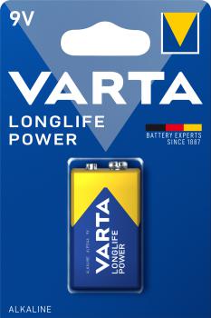 1er Blister  Varta Longlife Power 4922 9V-Block Batterie