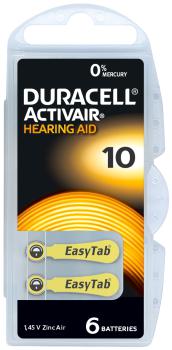DURACELL® EasyTab Activair 10 PR70 HörgeräteBatterie im 6er Blister (gelb)