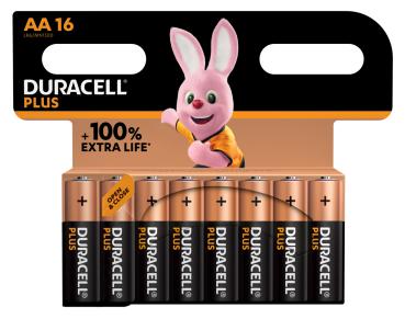 16er Blister DURACELL® Plus +100% EXTRA LIFE MN1500 Mignon AA Batterie