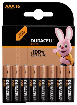 16er Blister DURACELL®  Plus +100% EXTRA LIFE MN2400 Micro AAA Batterie