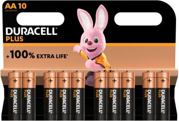 10er Blister DURACELL® Plus +100% EXTRA LIFE MN1500 Mignon AA Batterie