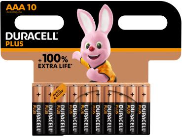 10er Blister DURACELL® Plus +100% EXTRA LIFE MN2400 Micro AAA Batterie