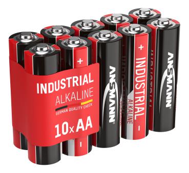 10er Pappschachtel ANSMANN® Industrial Alkaline Batterie Mignon AA / LR6