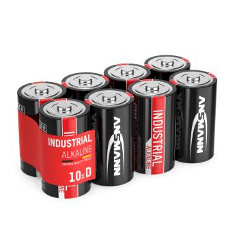 10er Pappschachtel ANSMANN® Industrial Alkaline Batterie Mono D / LR20