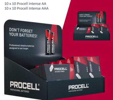 PROCELL® by DURACELL® Verkaufsdisplay für AA und AAA Intense Batterien